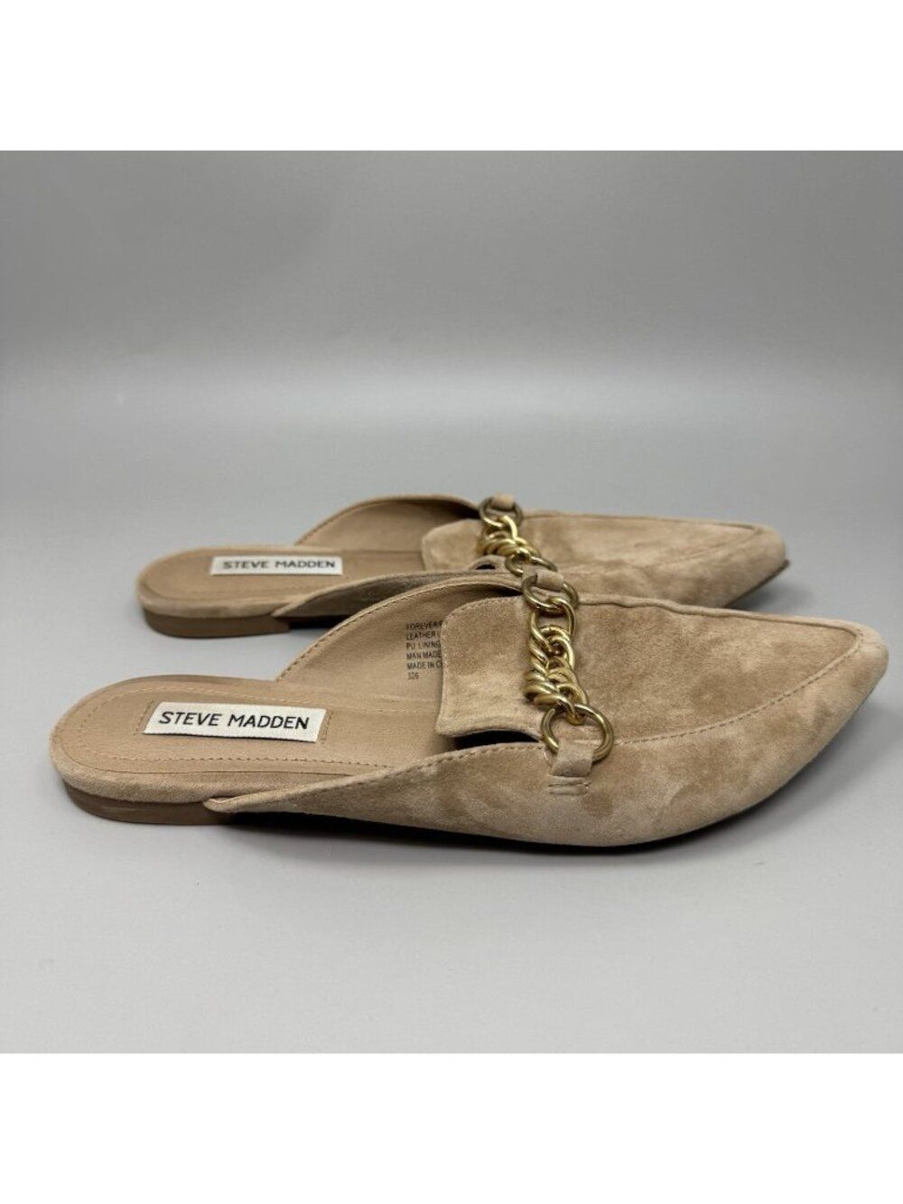 Steve Madden Forever Flats Loafers Chain Tan Beige Size 7M Womens